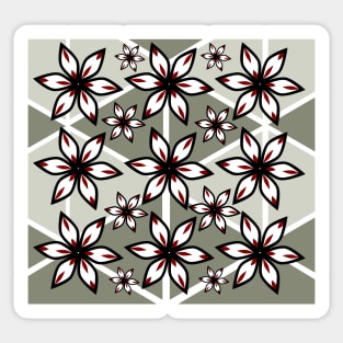 Flowers and triangular patterns Sticker